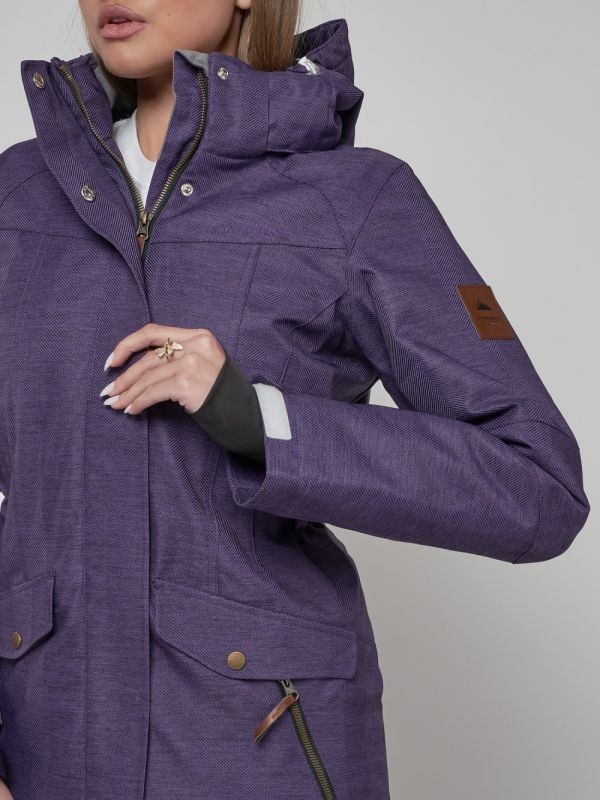 MTFORCE purple hooded parka for women 19002F